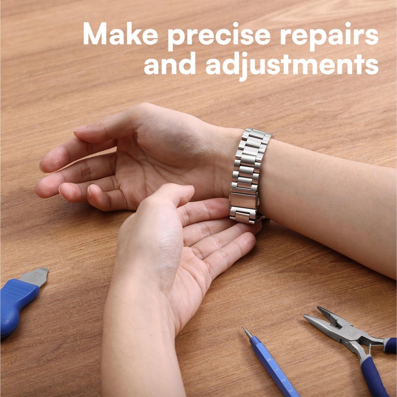 H&S Alliance Watch Repair Tool Kit - Watch Link Removal Kit - Tools & Kits for Sizing w Pin & Back Removal - Case Opener - Resizing Strap Band Adjustment - Link Remover - Box Case - Image 5